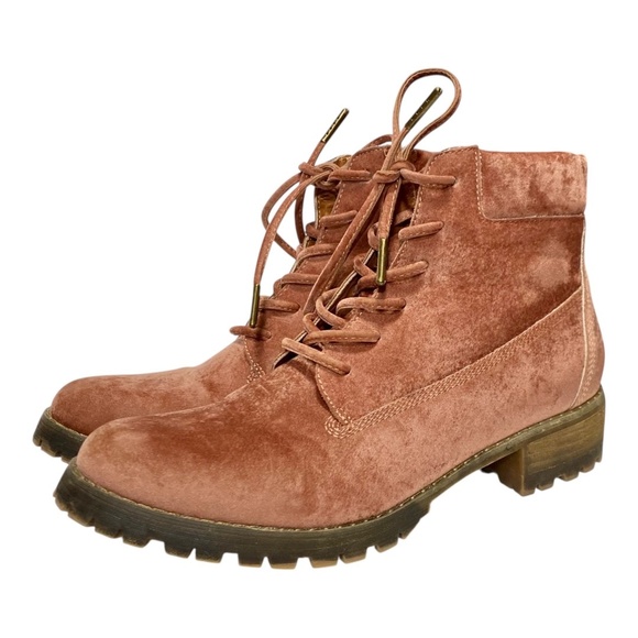 Mi.iM Shoes - Mi.iM Sunset Velvet Lace-Up Boots Women’s Size 8.5 Wine Burgundy Ankle Booties